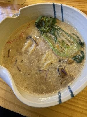 Sopa mantequilla de maní y curry  at Helecho in Medellin