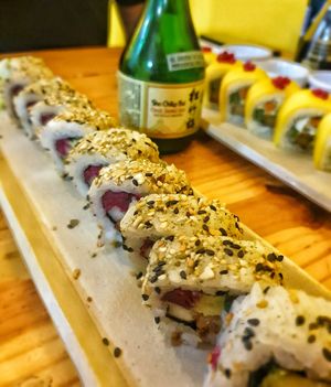 Sushi Platters and Sake at Helecho in Medellin