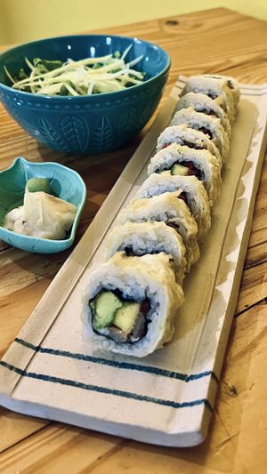 Tempura roll  at Helecho in Medellin