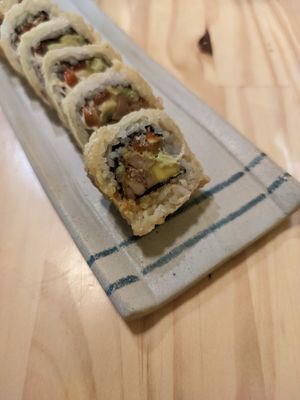 Tempura Roll at Helecho in Medellin