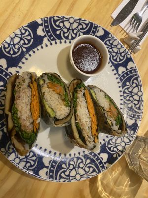 Korean seasonal dish- very good, dipping sauce is on point  at Helecho in Medellin