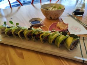 Avocado sushi at Helecho in Medellin