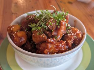 Sticky cauliflower wings at Helecho in Medellin