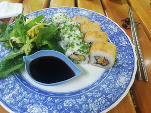 Menu del dia of sushi was incredible at Helecho in Medellin