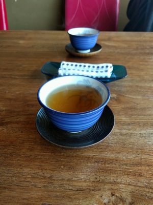 a) free tea (green tea or something similar) at Nyabinghi in Ikoma