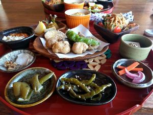 c) 10 bowls of vegetables at Nyabinghi in Ikoma