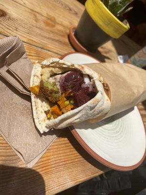 Falafel wrap at The Chickpea in Crete