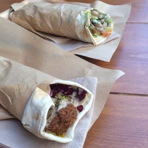 Falafel wraps at The Chickpea in Crete