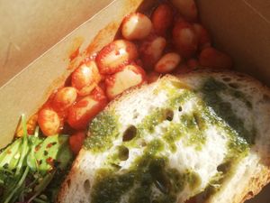 Vegan breakfast at Good Vibes Cafe in Falmouth