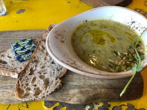 nice and hot on a cold day  at Good Vibes Cafe in Falmouth