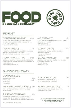   at Good Vibes Cafe in Falmouth