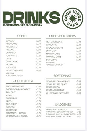   at Good Vibes Cafe in Falmouth