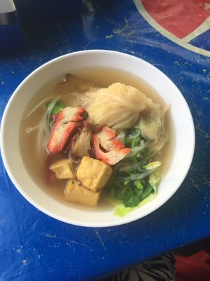 Noodle soup at Pan Road - Vegan Food Cart in Bangkok