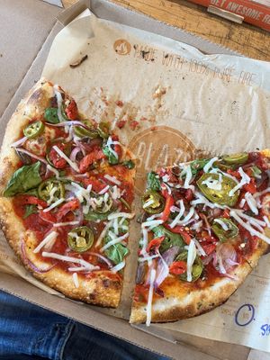vegan pizza with cheeze!!   at Blaze Pizza in Canton