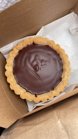 Chocolate ganache tartlet   at Demuth's Cookery School in Bath