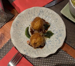 Thai spicy rice rolls  at Giggling Squid in Horsham