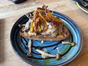 Wild Mushroom Sur Croute at Hole Foods Deli & Cafe in Mousehole