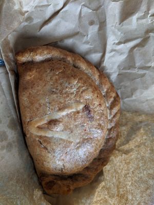 Vegan pasty at Hole Foods Deli & Cafe in Mousehole