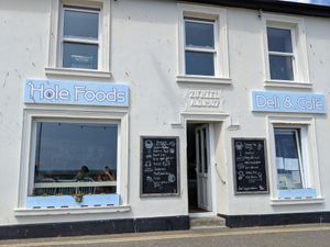 Entrance at Hole Foods Deli & Cafe in Mousehole