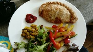 Vegan pasty at Hole Foods Deli & Cafe in Mousehole