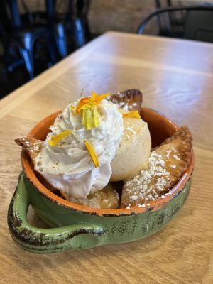 Pineapple Tajin Empanadas Sundae  at Casa Yari in Chicago