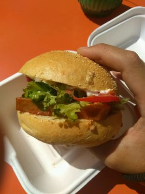 vegan burger with seitan 6,50 euros at La Granadilla in Forli