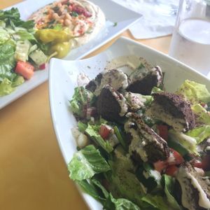Lunch today - Hummus Platter and Falafel Salad at McBani Authentic Lebanese Cuisine in Seaside