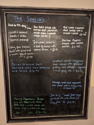 Specials board - March 2023 at The Walnut Tree in Eye