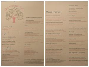Menu - March 2023 at The Walnut Tree in Eye