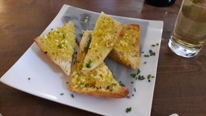 vegan garlic bread at The Walnut Tree in Eye