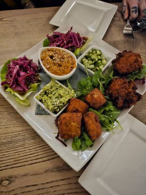Vegan Asian Sharer Platter. at The Walnut Tree in Eye