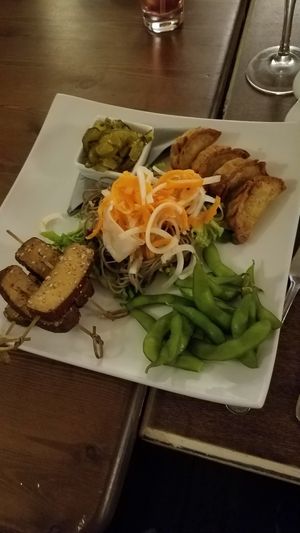 Asian starter platter at The Walnut Tree in Eye