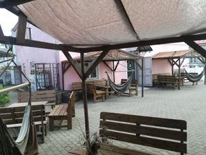 Cozy backyard at Beguta Taimetoidukohvik in Haapsalu