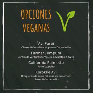 lista de opciones veganas  at Sakawan in Santiago