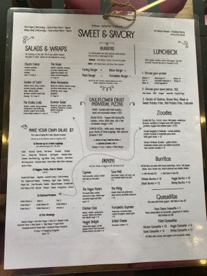 Menu  at Sweet and Savory in Dobbs Ferry