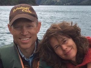 Hosts Charles and Kristen Whiting. at Refugio Lodge in Futaleufu