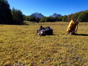 Camping in a high meadow. at Refugio Lodge in Futaleufu