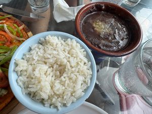 Side of rice and beans at Azucar Lounge in Havana
