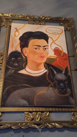 Cool Frida artwork everywhere! at Frida's Cafe in Hammond