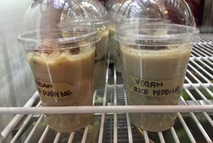 Vegan rice pudding at Frida's Cafe in Hammond