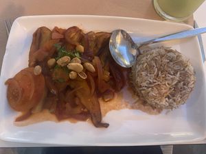 Deliscious vegan moussaka   at Alamir in Tenerife