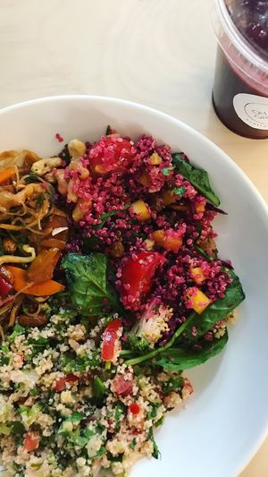 Mixed salads and acai smoothie :) at Oh My Green in Budapest