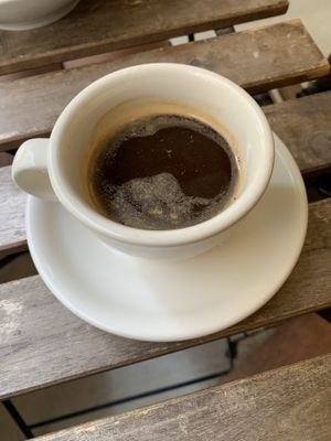 Yep, thats a full Americano. at Oh My Green in Budapest