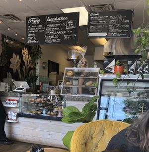 Menu and view from a comfy seat!  at Seed to Sprout Bakery in Wanamassa