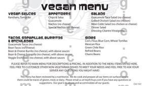 Menu  at Chuy's in San Antonio