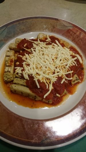 Vegan Chicken Parm. at Franconia Heritage Restaurant in Souderton