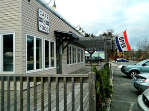 outside at Fancy Pants Cafe in Bridgewater