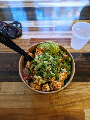 Build Your Own Bowl with Tofu, Edamame, and Avocado! Yum! at Beech in Charleston