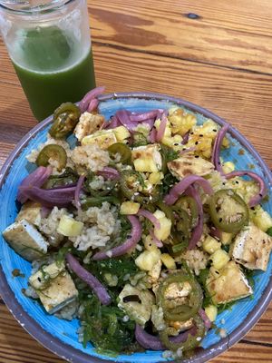 Tofu/brown rice poke bowl at Beech in Charleston