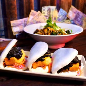 Bao buns at Lucky Chan's Laundry and Noodle Bar in Northbridge